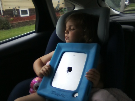 First time ever falling asleep with the iPad in her hands